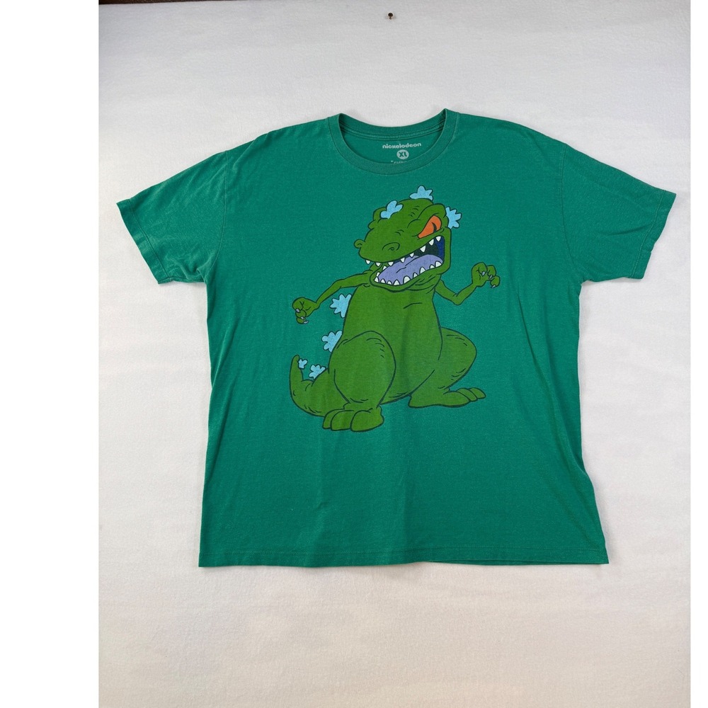 Nickelodeon XL Reptar T-Shirt Rugrats 90s Retro Green Cotton Blend Graphic Tee